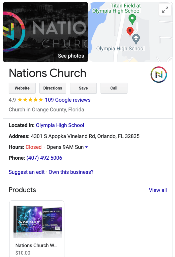 Reviews of Nations Church Business Profile