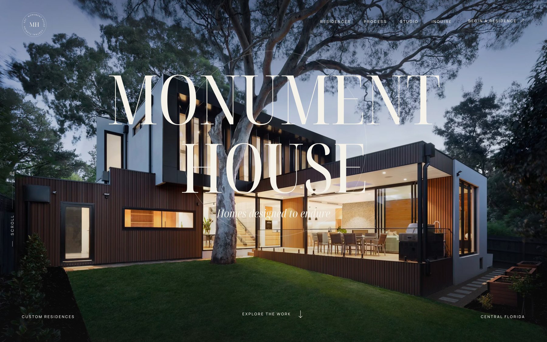 Monument House website designed by Arising Co