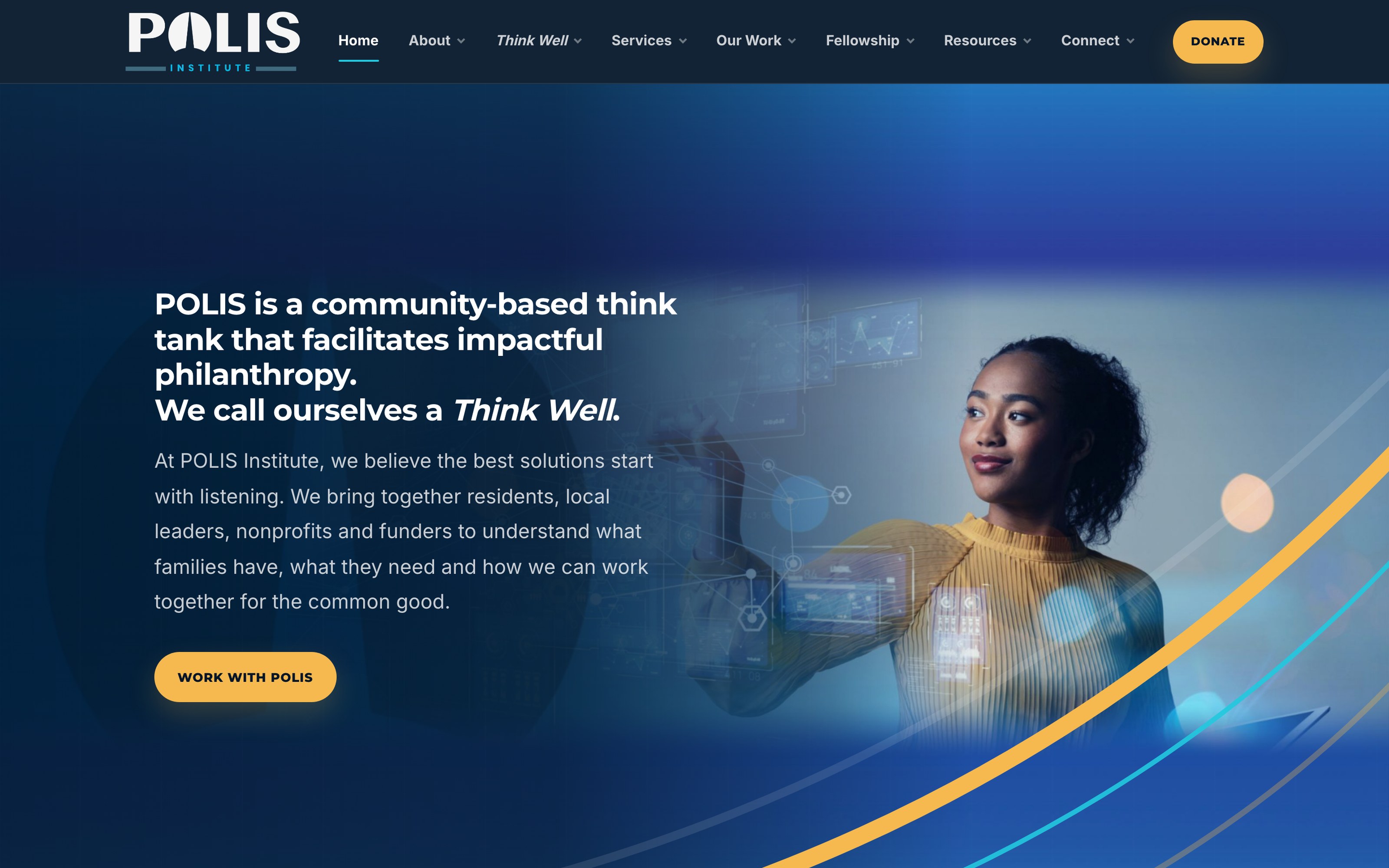 POLIS Institute website designed by Arising Co